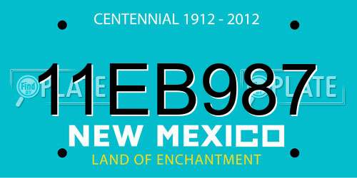 11EB987 New Mexico License Plate