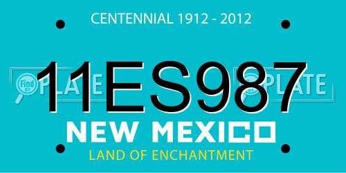 11ES987 New Mexico License Plate