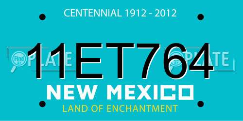 11ET764 New Mexico License Plate