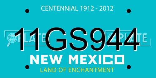 11GS944 New Mexico License Plate