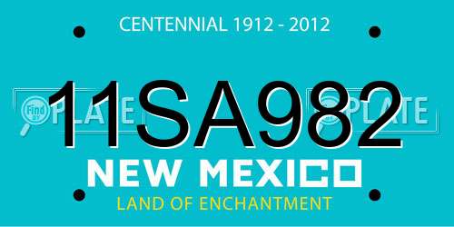 11SA982 New Mexico License Plate