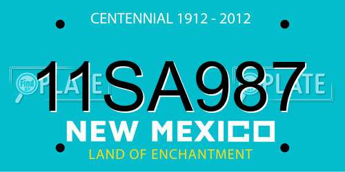 11SA987 New Mexico License Plate