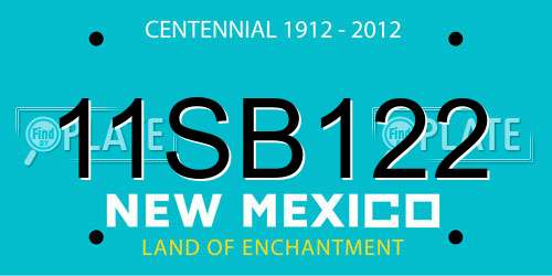 11SB122 New Mexico License Plate