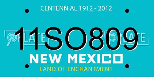 11SO809 New Mexico License Plate
