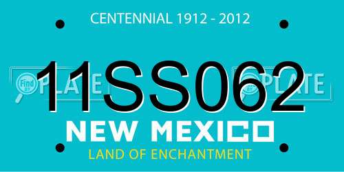 11SS062 New Mexico License Plate