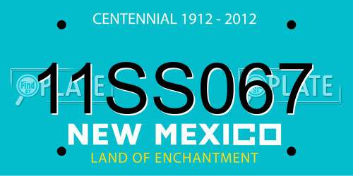 11SS067 New Mexico License Plate