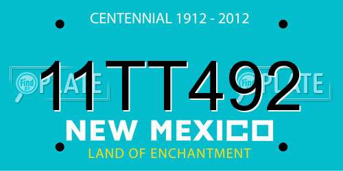 11TT492 New Mexico License Plate