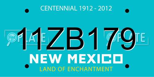 11ZB179 New Mexico License Plate