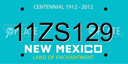 11ZS129 New Mexico License Plate