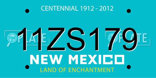 11ZS179 New Mexico License Plate
