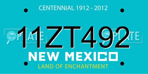 11ZT492 New Mexico License Plate