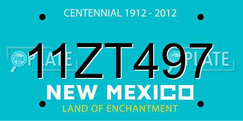 11ZT497 New Mexico License Plate