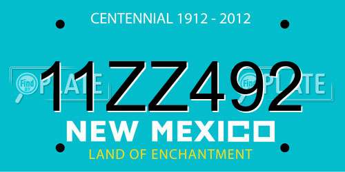 11ZZ492 New Mexico License Plate