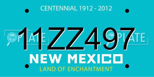 11ZZ497 New Mexico License Plate