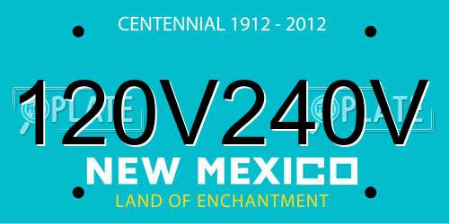 120V240V New Mexico License Plate