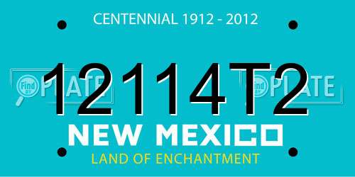 12114T2 New Mexico License Plate