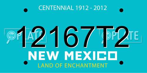 12167T2 New Mexico License Plate