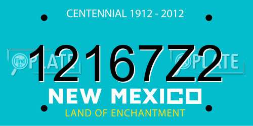 12167Z2 New Mexico License Plate