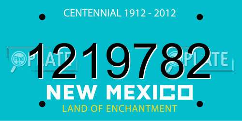 1219782 New Mexico License Plate