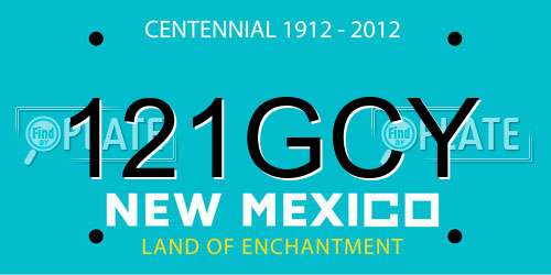 121GCY New Mexico License Plate