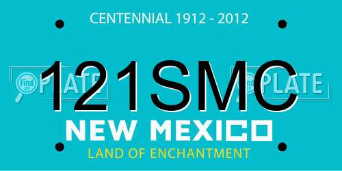 121SMC New Mexico License Plate