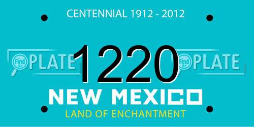 1220 New Mexico License Plate