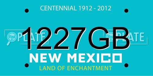 1227GB New Mexico License Plate