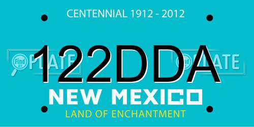 122DDA New Mexico License Plate
