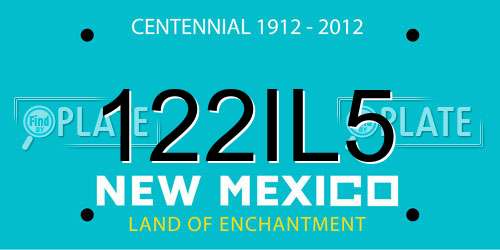 122IL5 New Mexico License Plate