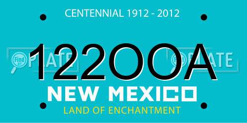 122OOA New Mexico License Plate