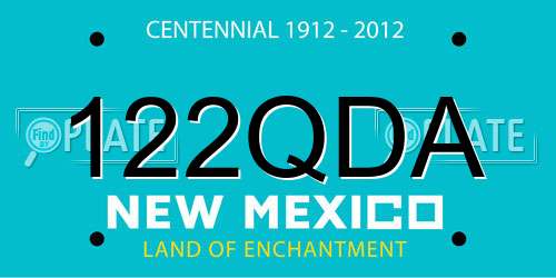 122QDA New Mexico License Plate
