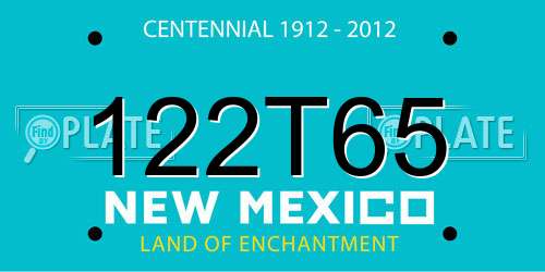 122T65 New Mexico License Plate
