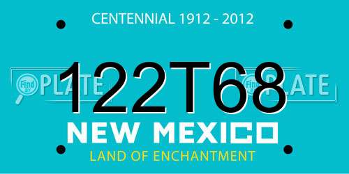 122T68 New Mexico License Plate