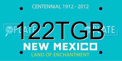 122TGB New Mexico License Plate