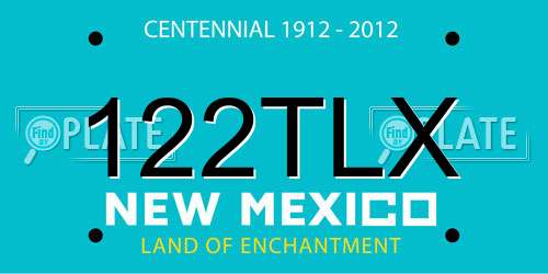 122TLX New Mexico License Plate