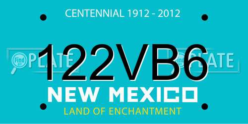 122VB6 New Mexico License Plate