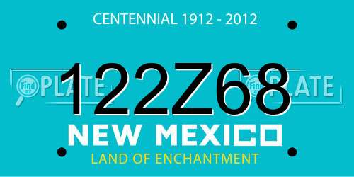 122Z68 New Mexico License Plate