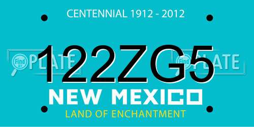122ZG5 New Mexico License Plate