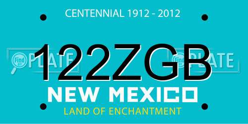 122ZGB New Mexico License Plate