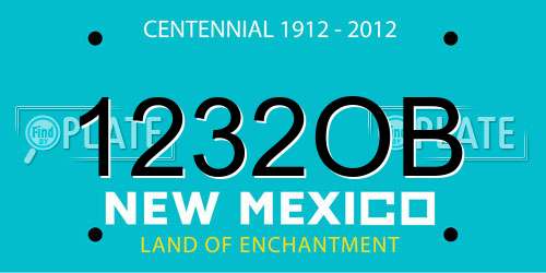 1232OB New Mexico License Plate