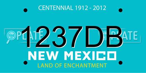 1237DB New Mexico License Plate