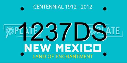 1237DS New Mexico License Plate