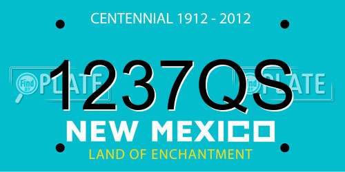 1237QS New Mexico License Plate