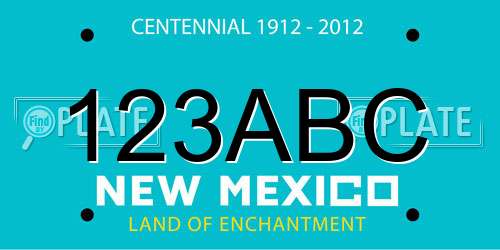 123ABC New Mexico License Plate