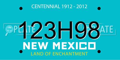 123H98 New Mexico License Plate