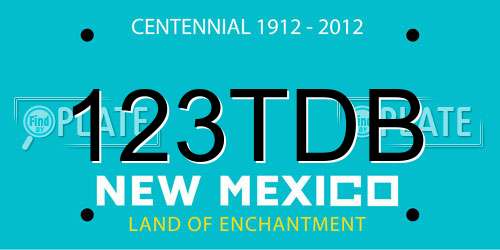 123TDB New Mexico License Plate