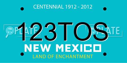 123TOS New Mexico License Plate