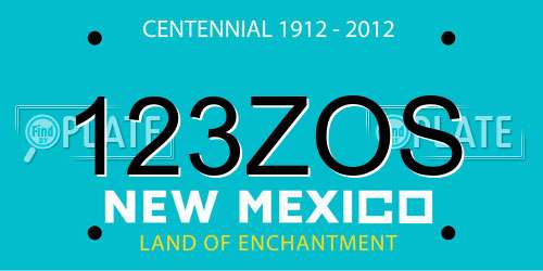 123ZOS New Mexico License Plate