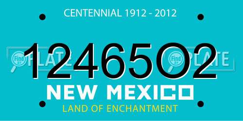12465O2 New Mexico License Plate