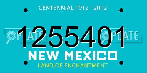 1255401 New Mexico License Plate